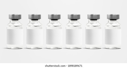 Injection Glass Vials With Blank White Label