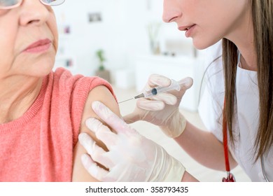 Injection In Her Shoulder