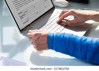 Injured Worker Compensation. Broken Arm In Office - Shutterstock ID 2173812703
