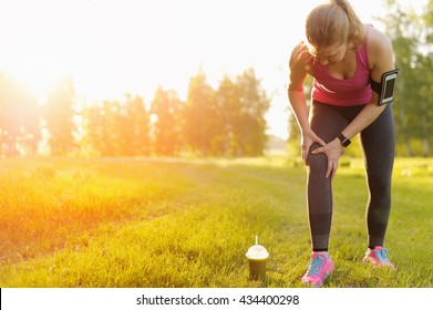 Injuries - Sports Running Knee Injury On Woman