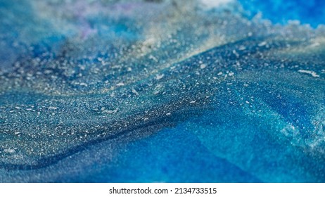 Ink background. Abstract colorful design. Creative paint mixture. White blue colors blend - Shutterstock ID 2134733515