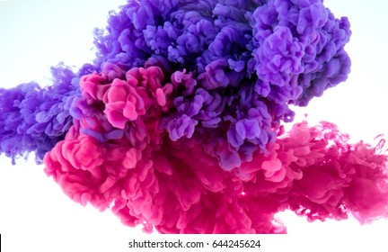 Ink Color Splash In Water - Two Color Mix Background