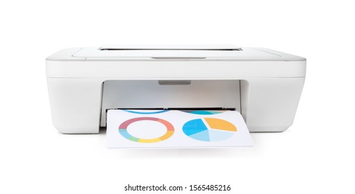 Ink jet printer isolated on white background - Shutterstock ID 1565485216