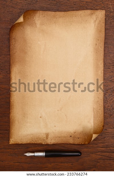 Ink Pen Aged Paper Parchment Stock Photo (Edit Now) 233766274