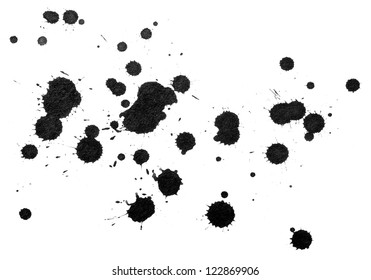 Ink Pen And Ink Blot On The White Background