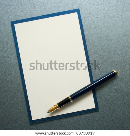 Ink pen on paper card
