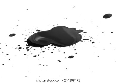 Ink Spill And Drips Or Oil Spill Mess On An Angle