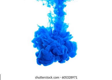 Ink Swirling In Water, Color Drop In Water Photographed In Motion