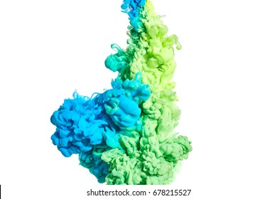 Ink Swirling In Water, Color Drop In Water Photographed In Motion