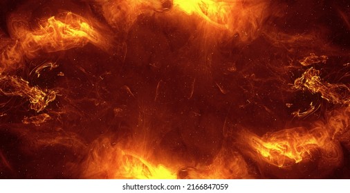 Ink water explosion effect. Orange fire flames. Abstract art background shot on Red Cinema camera 6k. - Shutterstock ID 2166847059