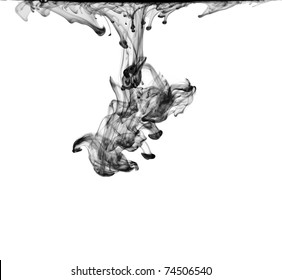 Ink In Water On A White Background