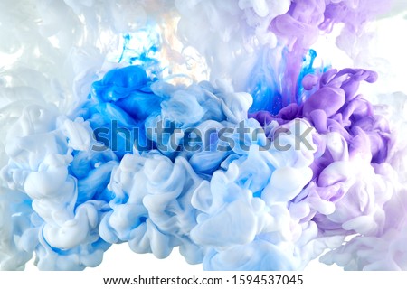 Ink in water. Splash acrilyc paint mixing. Multicolored liquid dye. Abstract  sculpture background color