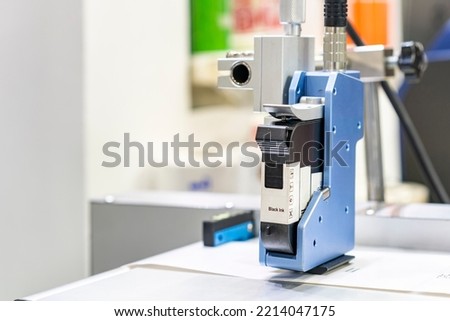 Inkjet print head component of continuous label or graphics printer machine for manufacturing process in industrial