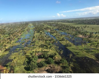 Inland from Beira, Mozambique 03-24-2019: Flooding after Cyclone Idai hit Mozambiquan coast. Tropical Cyclone Idai was one of the worst tropical cyclones on record to affect Africa