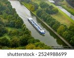 inland cargo ship on a canal in germany