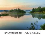 Inland lake at Fort Stevens State Park, Oregon.  this coastal inland body of water reflects it