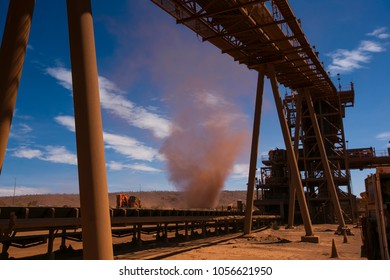 Inland Twister Storm Occurred During The Sunny Day At Construction Mining Site, Western Of Perth, Australia