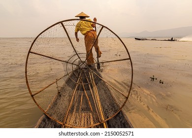 Burma XXL-Ansichtskarte Inle-See in Myanmar 