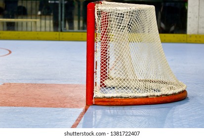 Inline Hockey Net Into Indoor Arena