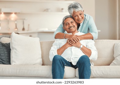 As in-love as the first day. a happy senior couple relaxing on the sofa at home. - Powered by Shutterstock