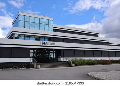 INN Høgskolen I Innlandet University Education Building Entrance Closed In Lockdown And Starting Up Soon - Kongsvinger, Norway 5 August 2022