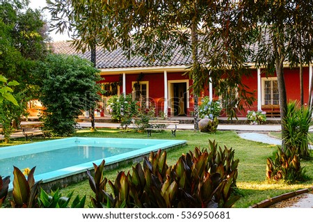 Similar – Image, Stock Photo courtyard chile house