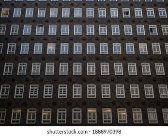 Inner Courtyard Facade Of Historical Building Sprinkenhof Brick Expressionist Architecture Kontorhaus Hamburg Germany