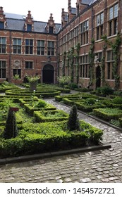 Inner Courtyard Of The Plantin Moretus Museum. Antwerp. Belgium. May 2016.