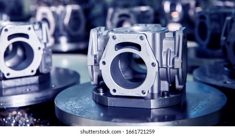 Inner Cylinder Of Automobile Engine Produced On Assembly Line