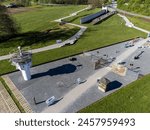 Inner German border near Moedlareuth, Germany, aerial view