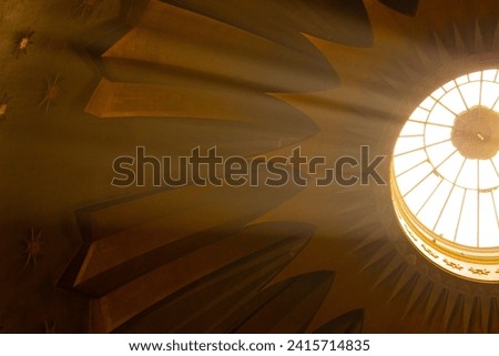 Inner Illumination: Close-up of the Ceiling Inside the Holy Sepulchre, Sunbeams Casting a Sacred Glow