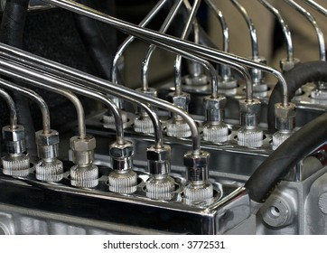 Inner Parts Of An Powerful Marine Diesel Engine