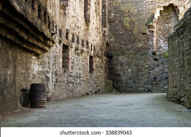 Inner Ward Bailey Of Medival Stone Castle Fortress