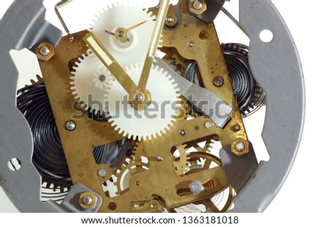 Inner workings of an old windup clock
