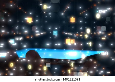 Innovation futuristic digital data binary code background technology