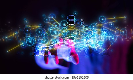 Innovation futuristic digital data binary code background technology
