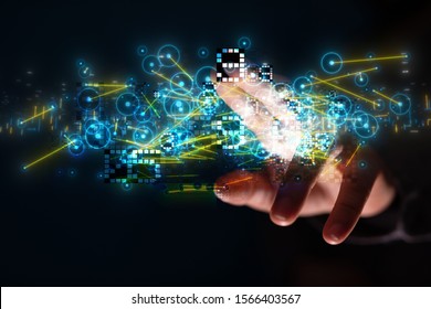 Innovation futuristic digital data binary code background technology