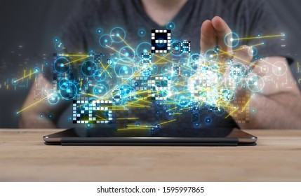 Innovation futuristic digital data binary code background technology