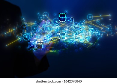 Innovation futuristic digital data binary code background technology