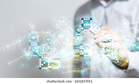Innovation futuristic digital data binary code background technology