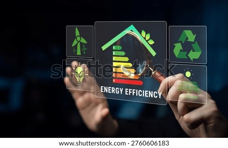 Innovative Concept of Energy Efficiency Analysis with Visual Elements Representing Sustainability and Renewable Energy Solutions Quark.