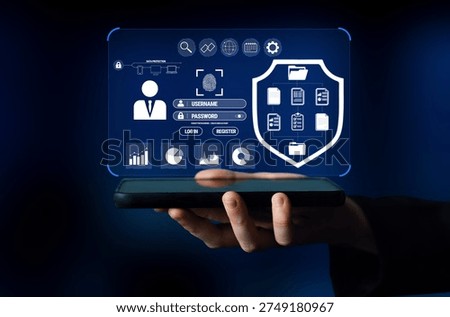Innovative Digital Security Interface Displayed on Smartphone with Fingerprint Login and User Authentication Features for Cyber Protection Quark.