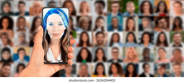 Innovative face recognition technology on smartphone screen for identification