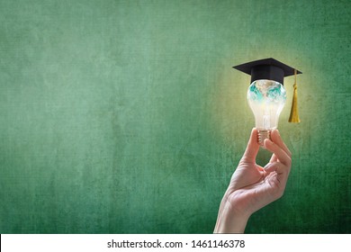 Innovative learning, creative educational study concept for graduation and school student success with world lightbulb on teacher chalkboard - Shutterstock ID 1461146378