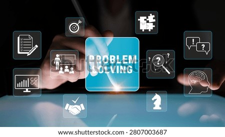 Innovative Problem Solving Concepts with Icons and Hands Demonstrating Creative Thinking and Solutions in a Business Setting