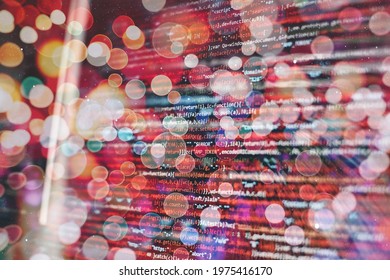 Innovative startup project. Website programming code. IT business.