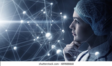 Innovative technologies in science and medicine . Mixed media - Shutterstock ID 489888868