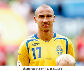 Innsbruck, AUSTRIA - June 14, 2008: 
Henrik Larsson Poses 
During The UEFA Euro 2008 
Sweden V Spain At Tivoli Neu Stadium . 
