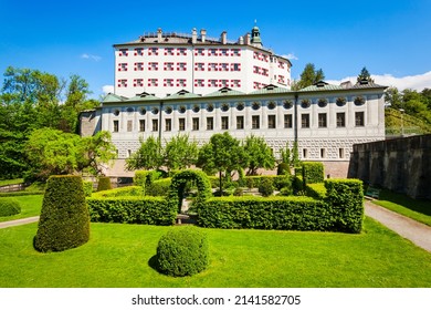 INNSBRUCK, AUSTRIA - MAY 21, 2017: Ambras Castle or Schloss Ambras Innsbruck is a castle and palace located in Innsbruck, the capital city of Tyrol, Austria