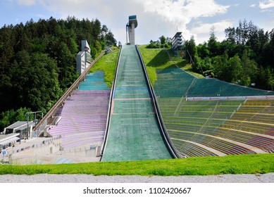 Innsbruck, Austria - May 30, 2018 - The Bergisel Ski Jump (Bergiselschanze) In Innsbruck